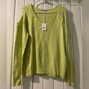 Vila Milano cold shoulder v-neck sweater-large NWT